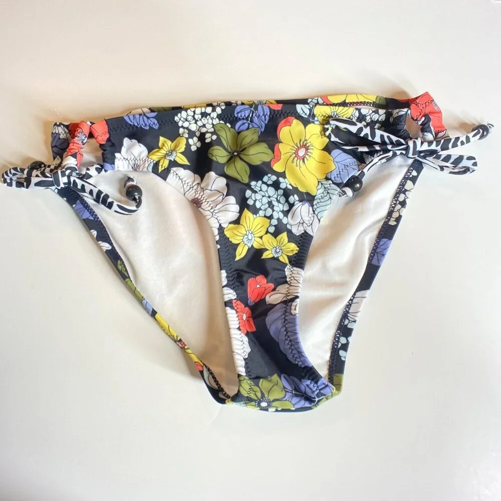 NWT Jessica Simpson Floral Print Bikini Bottom, Size Medium